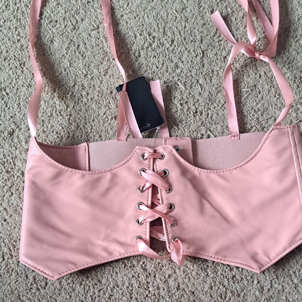 Hot Topic Pink Lace-Up Belt